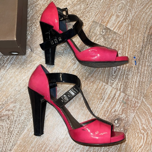 Patent pink black heels 7.5 - Picture 4 of 5